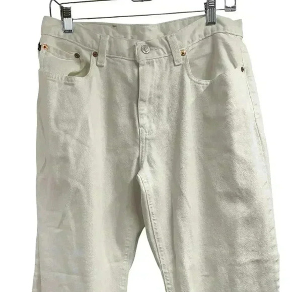 Ralph Lauren High-Rise Relaxed Cropped Jean White Size 8 - Picture 2 of 12